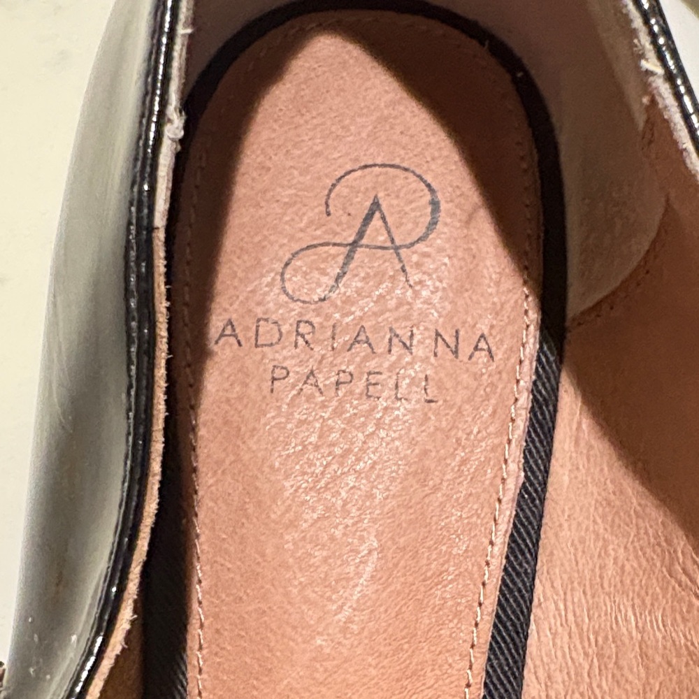Adrianna Papell Black Patent Loafers with Gold Studs - Picture 3 of 9